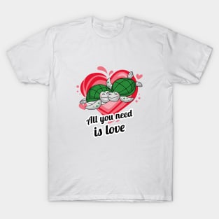 Valentines day Funny Turtles T-Shirt